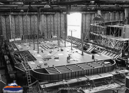 Vosper-Thornycroft VT1 under construction -  (credit: The <a href='http://www.hovercraft-museum.org/' target='_blank'>Hovercraft Museum Trust</a>).